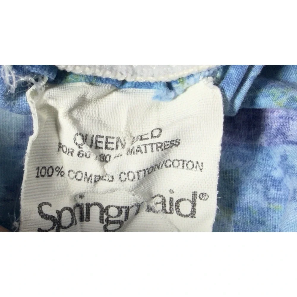 Springmaid Sheet Set Jewel Marble QUEEN Cotton Vtg Memphis Abstract Multicolor